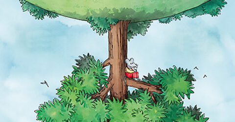 Petite souris dans un arbre à l'envers.