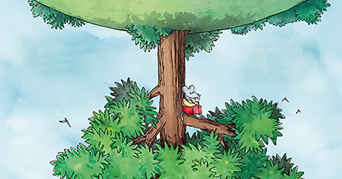 Petite souris dans un arbre à l'envers.